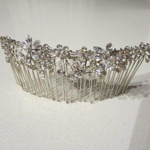 David's Bridal Crystal Floral Leaf Wedding Hair Comb